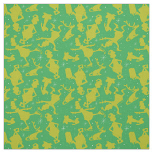 Tissu Green Grinch Motif de patinage sur glace