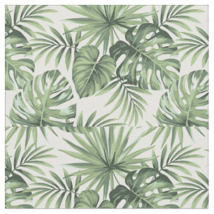 Tissu Green Tropical Palm Feuille Motif