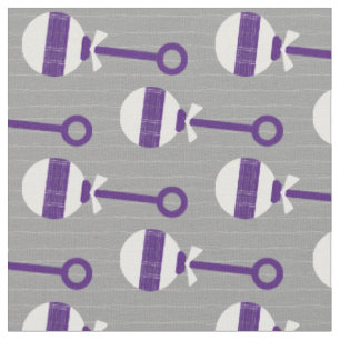 Tissu Grenouille à cornes Purple Plaid Baby Rattle sur 