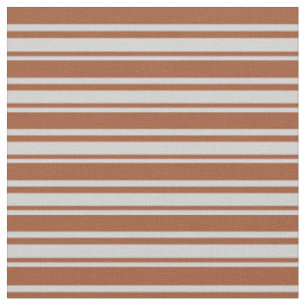 Tissu Grey clair et Sienne Motif des rayures