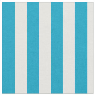 Tissu Grilles verticales turquoise rose et blanche