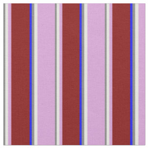 Tissu Gris, Blanc, Plum, Maroon & Bleu Gris