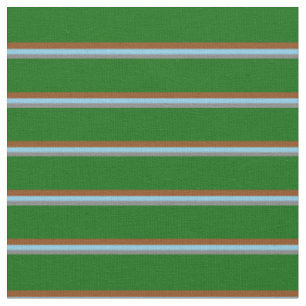 Tissu Gris, bleu ciel, lignes Brown et vert foncé