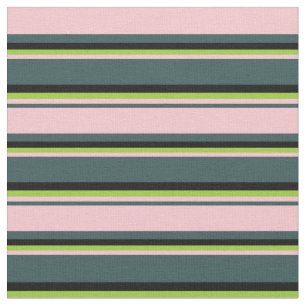 Tissu Gris d'ardoise foncée, rose, vert et noir