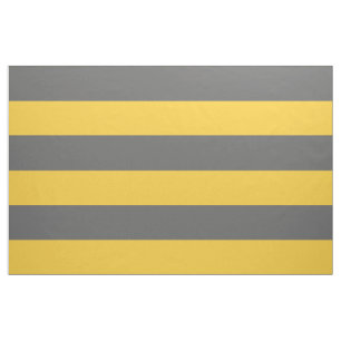 Tissu Gris de charbon et rayures larges jaunes Grande éc