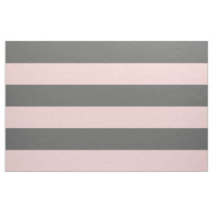 Tissu Gris de charbon et roses Grandes rayures Grande éc