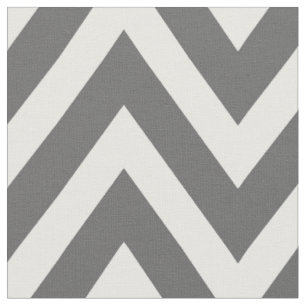 Tissu Gris de Charbon moderne Chevron Grande échelle