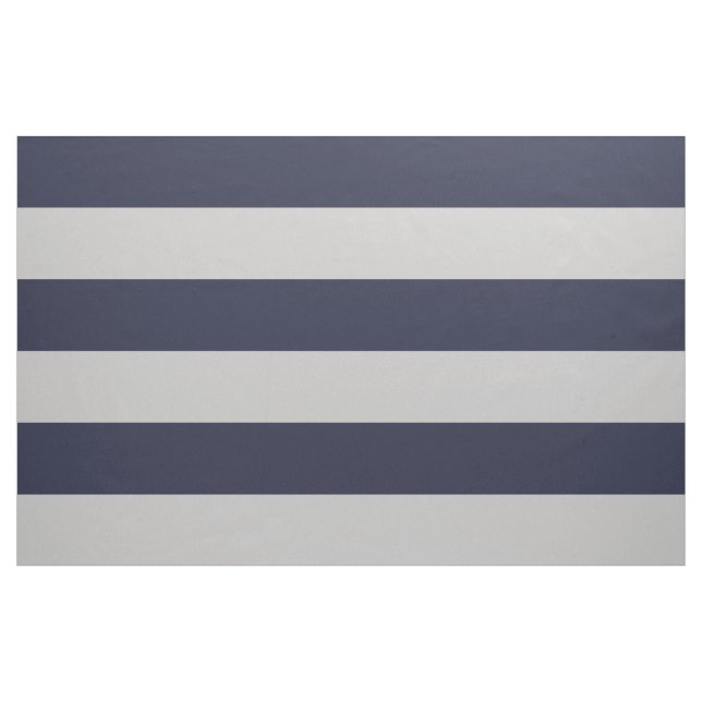 Tissu Gris et bleu marine Gris Grandes rayures (Yard)