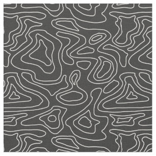 Tissu Gris foncé et blanc rayures ondulée Topogra