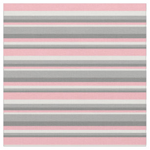 Tissu Gris, Gris foncé, Crème à la menthe et rose clair