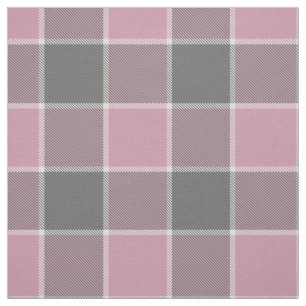 Tissu gris rose blanc à damiers plaid