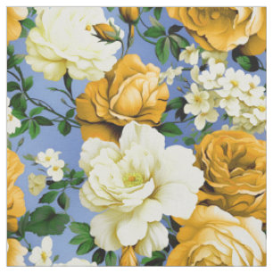 Tissu Gros Retro Yellow Rose Textile