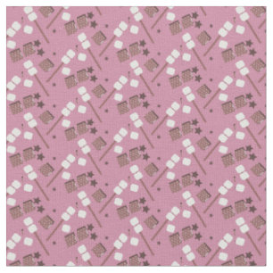 Tissu Guimauves grillées étoiles roses pour voyage de ca