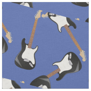 Tissu Guitare électrique Musique Musicien Décor Salle Bl