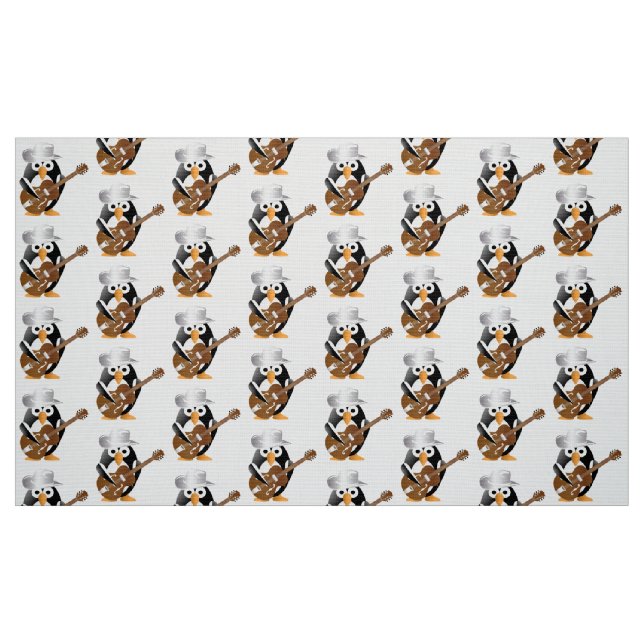 Tissu Guitariste pingouin (Fat Quarter)