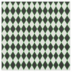 Tissu halloween arlequin vert noir blanc