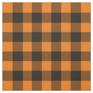 Tissu Halloween Black Orange En vichy Check Motif
