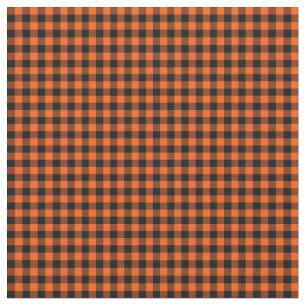 Tissu Halloween En vichy 01-Orange-Black Fabric