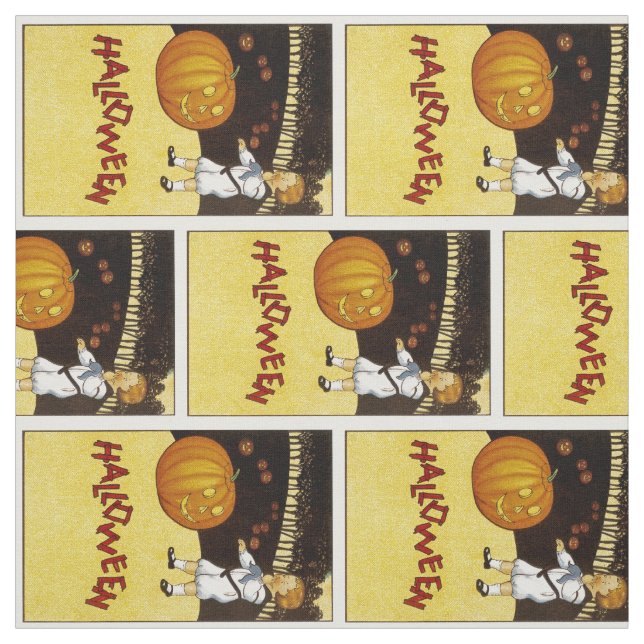 Tissu Halloween Jack o'Lantern Citrouille Patch (Échantillon)