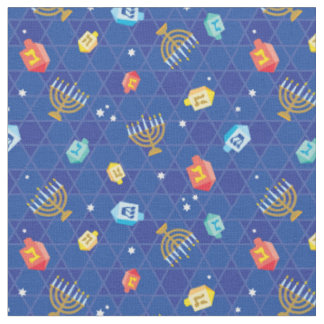 Tissu Hanoukka Dreidel et Menorah Toss