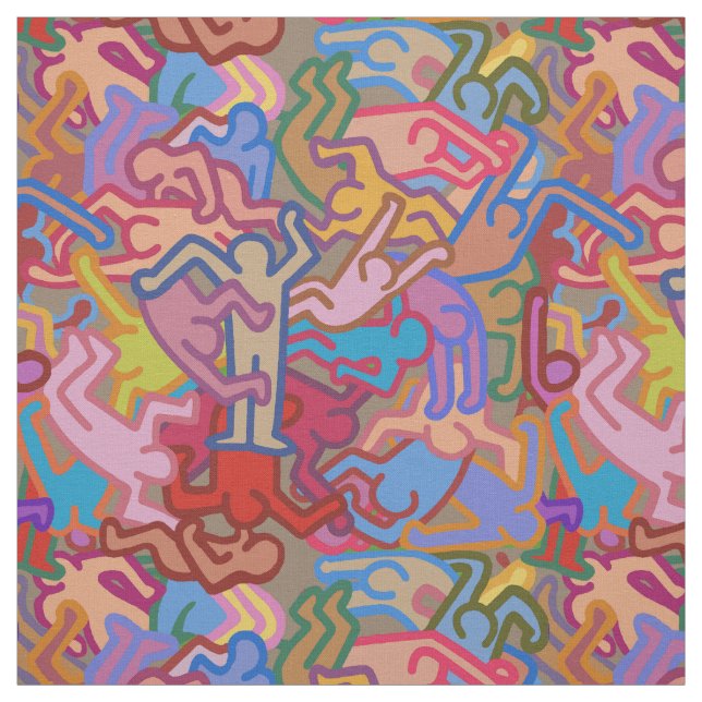 Tissu Haring a inspiré le chaos  (Échantillon)