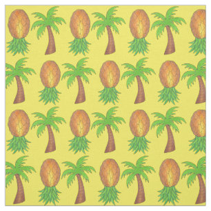 Tissu Hawaii Ile tropicale Palmiers Ananas Fruit