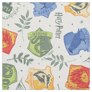 Tissu Hérbologie magique HOGWARTS™ Maisons Motif