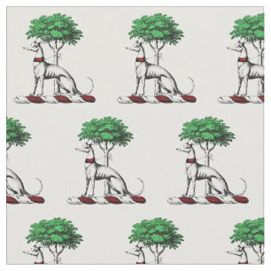 Tissu Héritier de Greyhound Whippet avec arbre héraldiqu