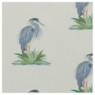 Tissu Héron bleu