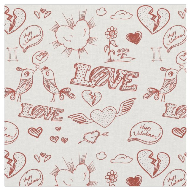 Tissu Heureuse Sainte-Valentin (Fermer)