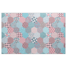 Hexagons rose et turquoise