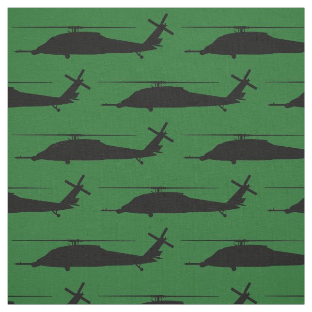 Tissu HH-60 Pave Hawk Silhouette noir sur vert (Échantillon)