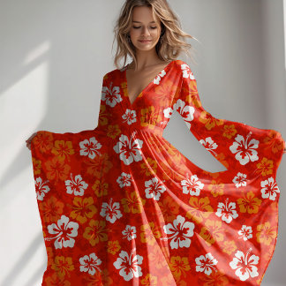 Tissu Hibiscus hawaïen tropical