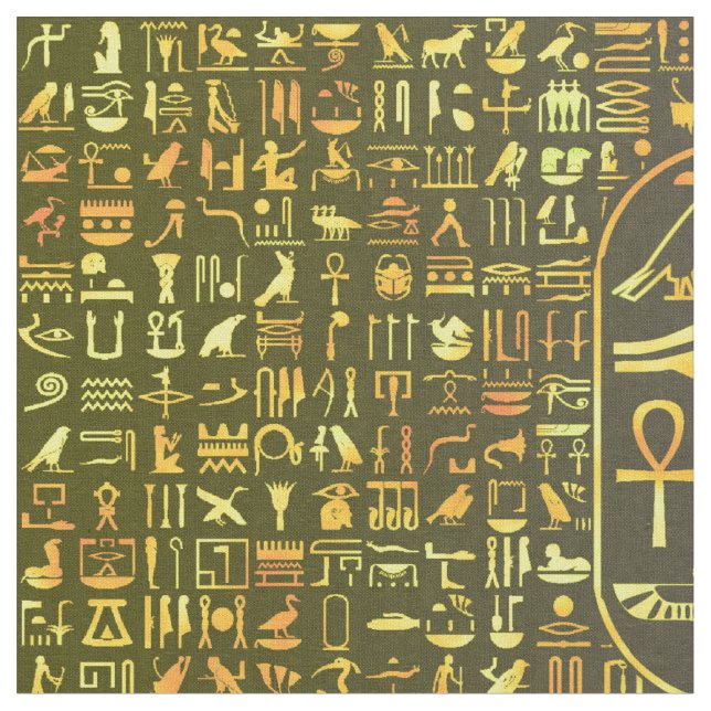 Tissu Hiéroglyphes d'or (Fermer)