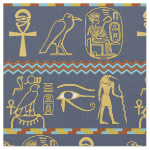 Tissu Hiéroglyphes égyptien Yeux de Horus Motif en mosaï