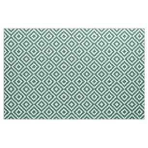 Tissu Hip Dark Green Ikat Diamond Carrés Mosaic Motif