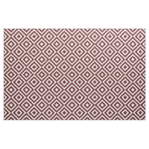 Tissu Hip Dark Red Ikat Diamond Carrés Mosaic Motif