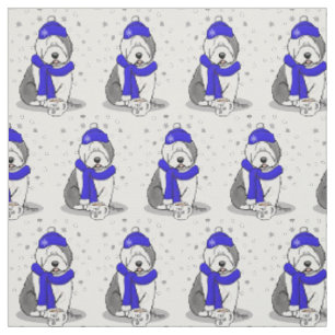Tissu Hiver Bleu Vieux Anglais Chien à chiens (Gris 1) M