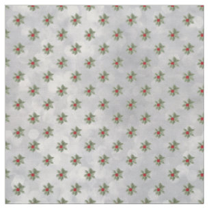 Tissu Hiver Holly Berry Motif Fabric