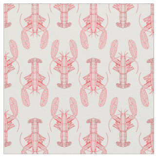 Tissu Homard tribal rouge Nautique