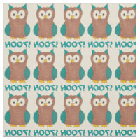 Hoot ! Blue Brown Owl Wise Bird Poster de animal