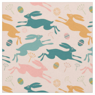 Tissu Hopping Motif Bunny de Pâques