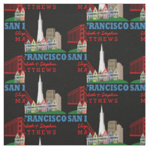 Tissu Horizon personnalisé de San Francisco de noms