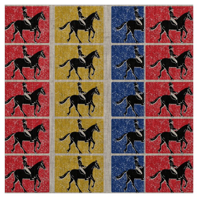Tissu Horse et cavalier anglais (Échantillon)
