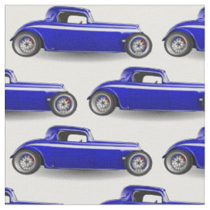 Tissu Hot rod bleu classique