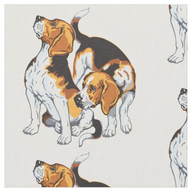 Tissu Hound beagle (Fermer)