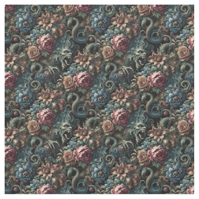 Tissu Howl of the Gilded Wild - Gothique Dense Tile (Fermer)