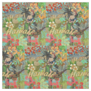 Tissu Hula Vintage Floral Graphisme Floral Hawaii