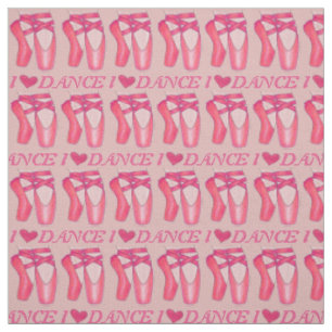 Tissu I Love Dance Rose Ballerina Ballet Toe Pointe Chau