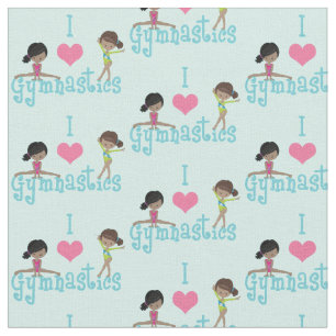 Tissu I Love Gymnastique mignonne African American Gymna